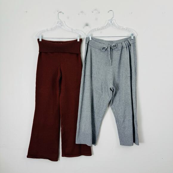 Lot Of 2 Comfy Casual Earthy Knit Lounge Pants Women’s Size XL - Picture 1 of 4
